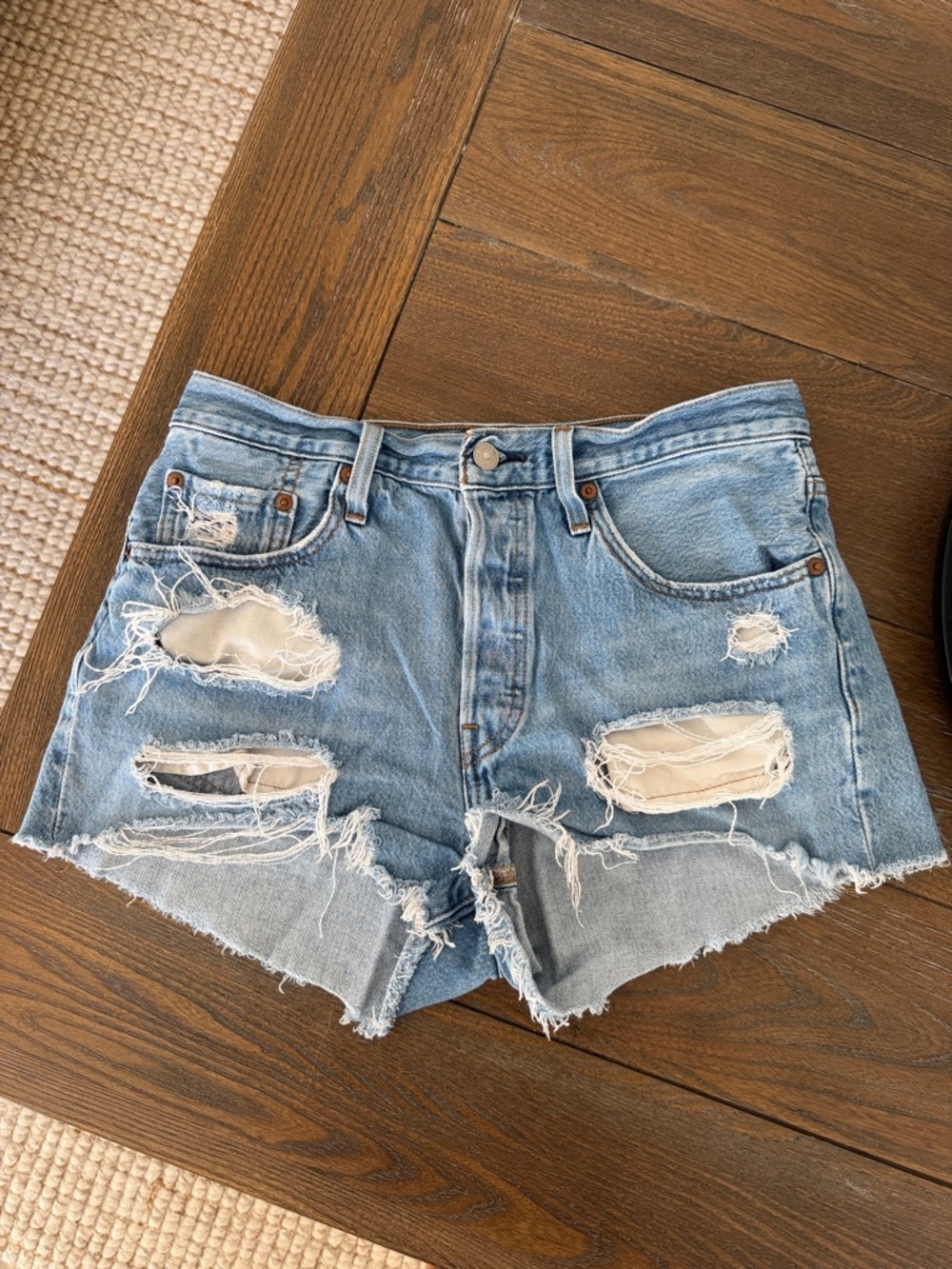 Levi’s distressed Light Blue Denim Women's Shorts